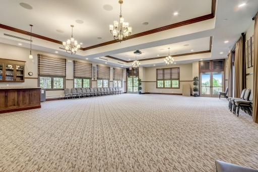 Large banquet room in the neighborhood clubhouse