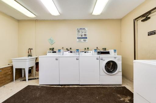 Laundry room in the building is convenient for taking care of a few loads.