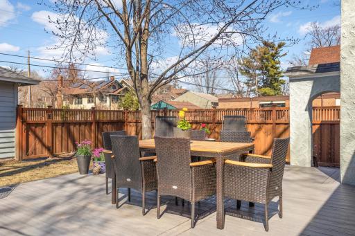 The perfect maintenance free deck with a very private Cedar fence!