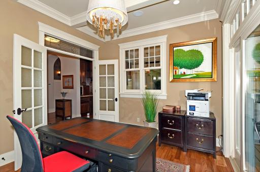 Private Office with Beamed Ceiling