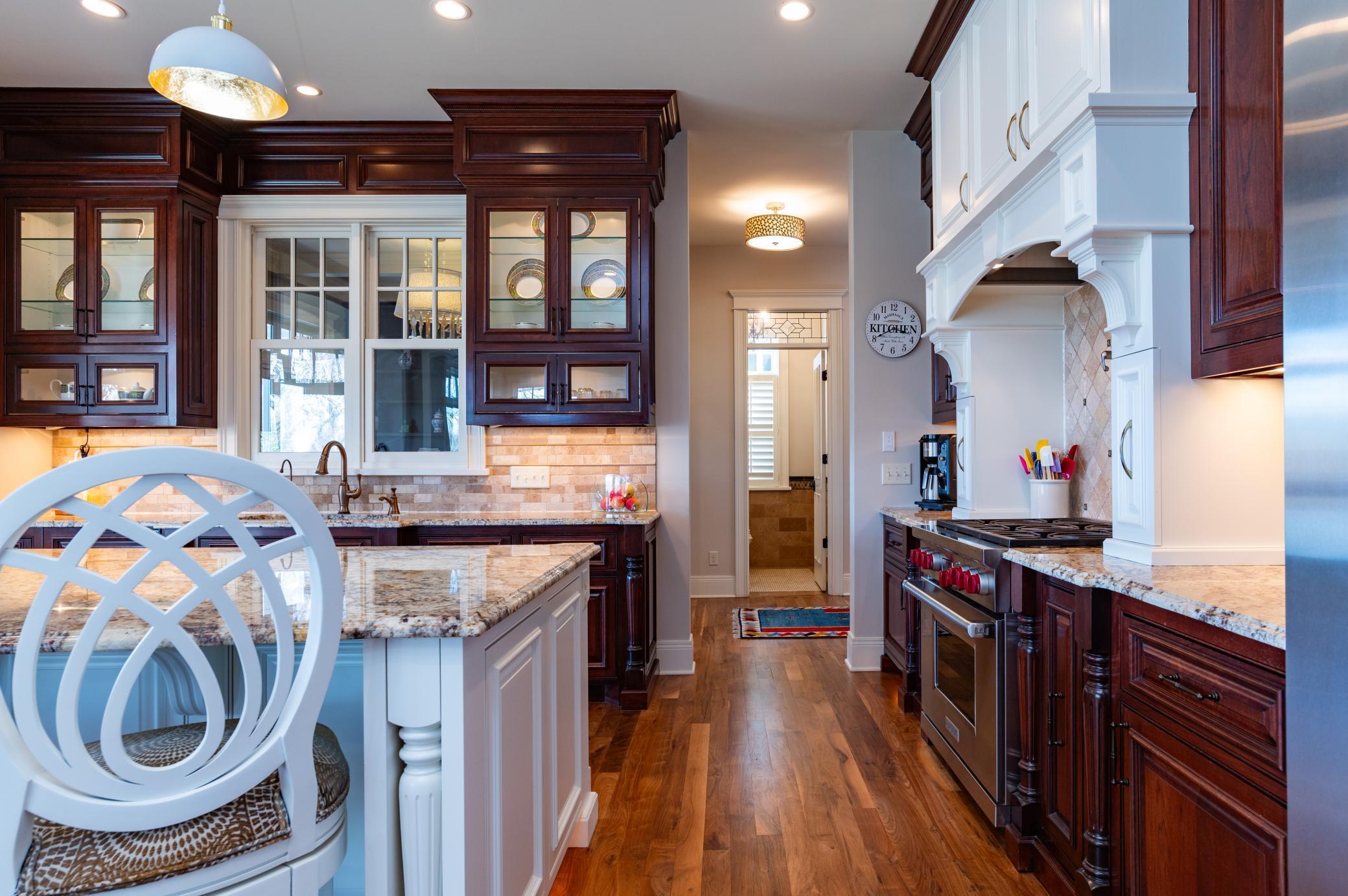 Classic Blend of Natural and Enameled Custom Cabinetry