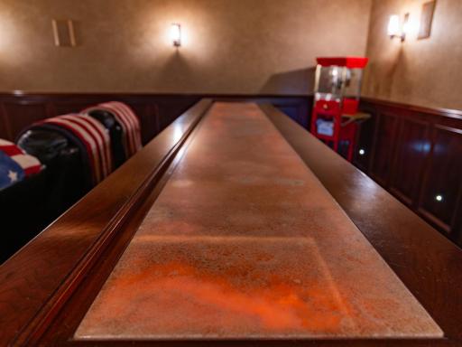Underlit Onyx Stone Top Bar in Home Theater