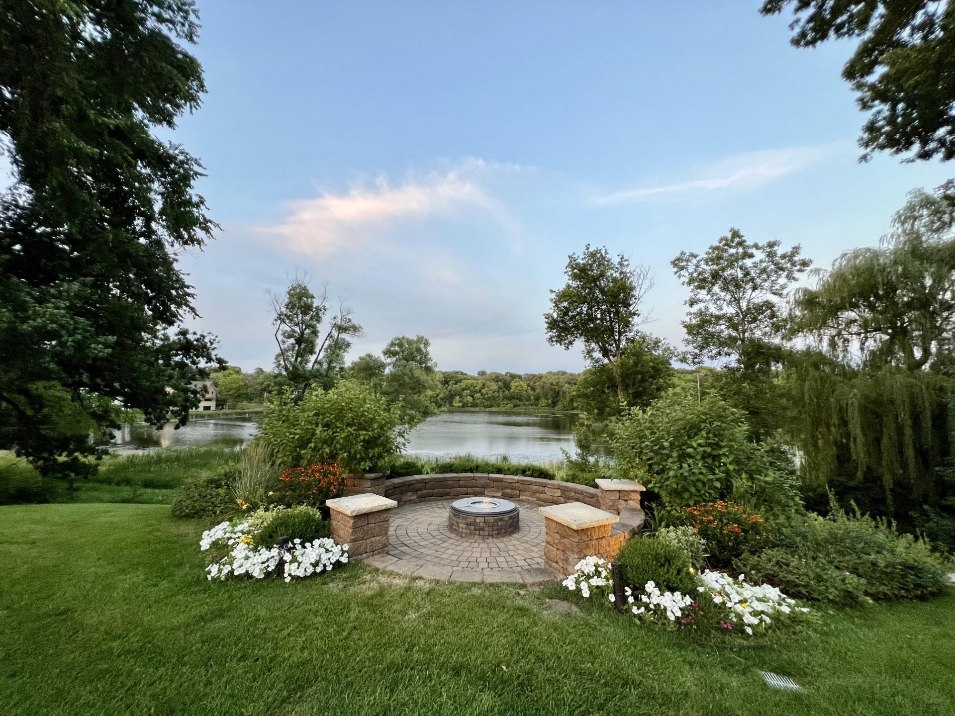 Gas Fire Pit Overlooking Lake