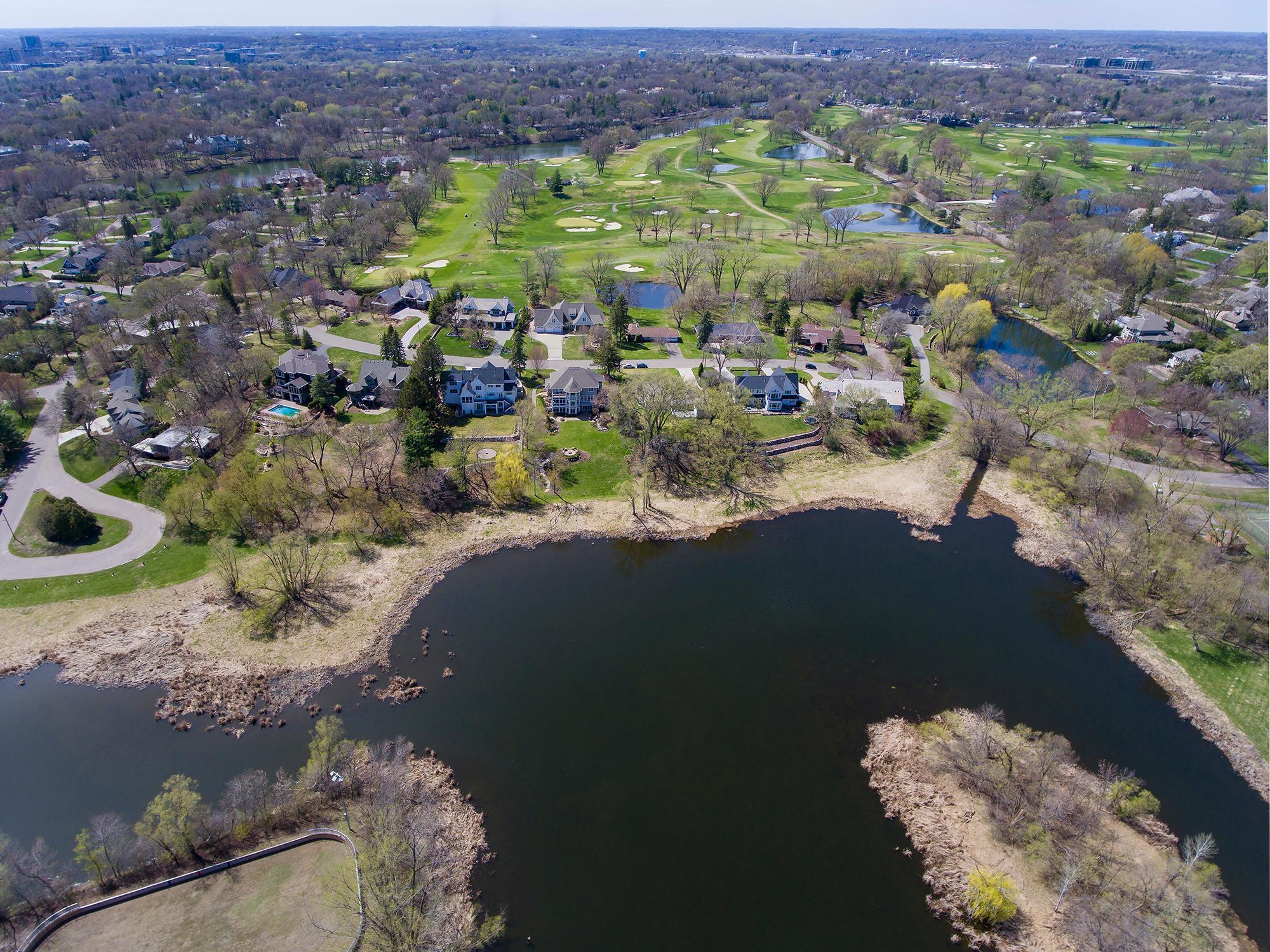 Aerial View of Lake and Interlachen Golf Course