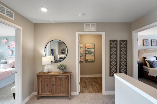 A second view from the game room - which is conveniently surrounded by the home's four upper level bedrooms and has easy access to the laundry room! *photo of model with same floor plan. Selections will differ.