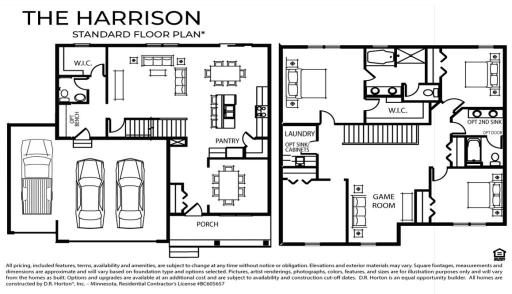 A preview of the floor plan's main and upper levels. Please note this home will also include a corner fireplace in the main level family room, PLUS there's an entire basement waiting for you to finish and add even more space!