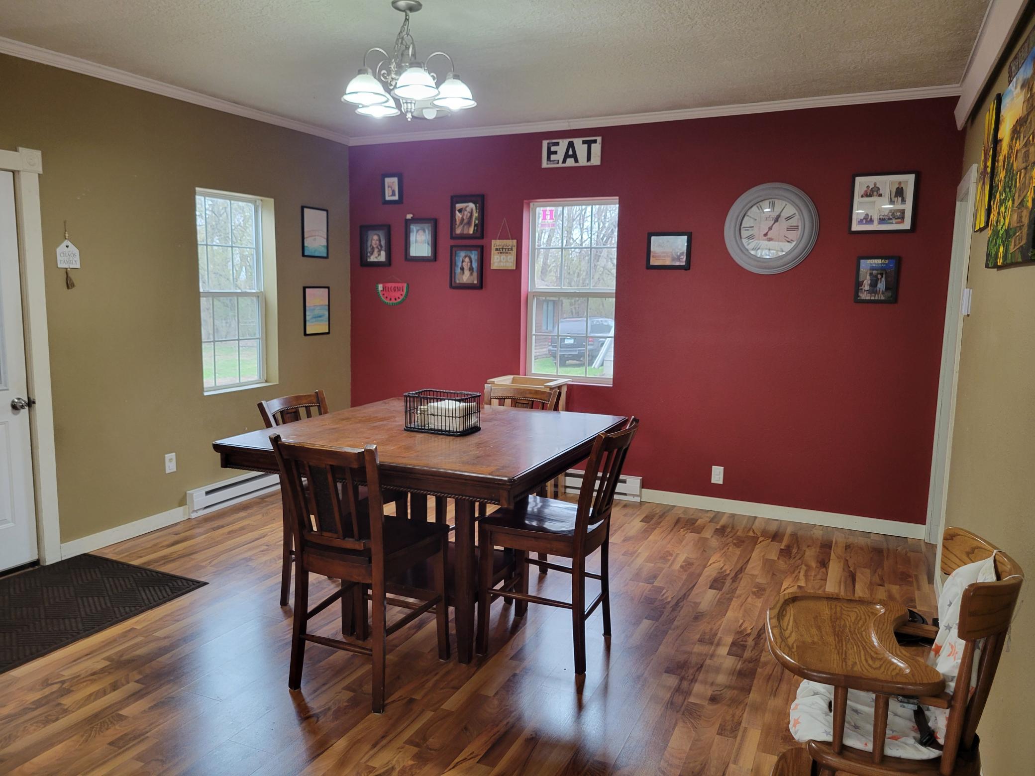 Spacious dining area with large windows!
