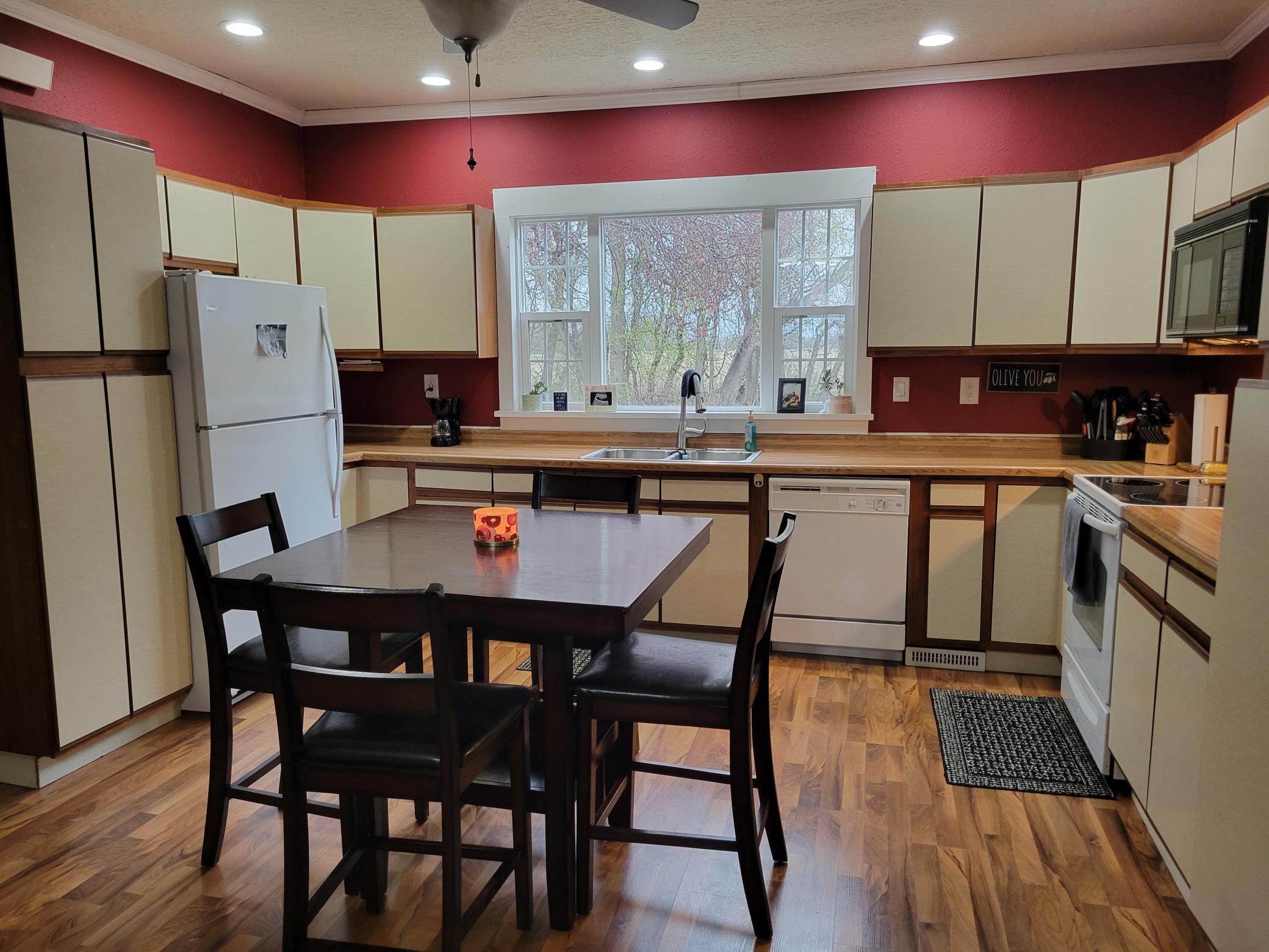 Large, open kitchen with huge window!