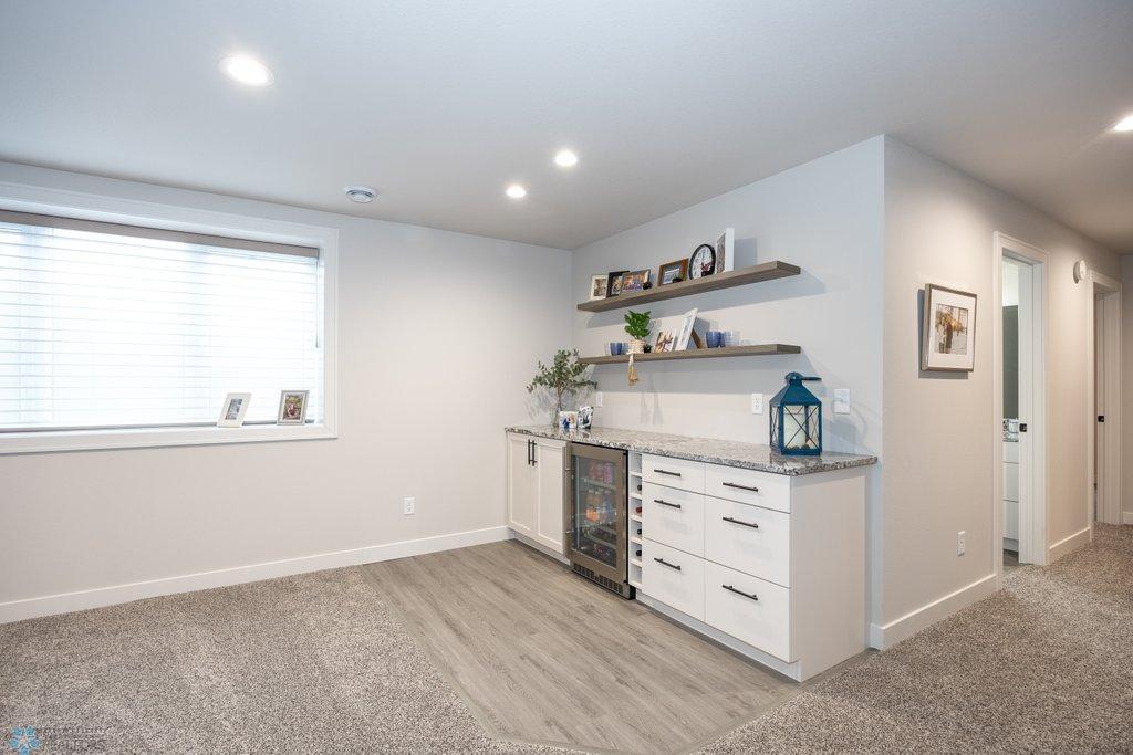 Dry bar with wine fridge