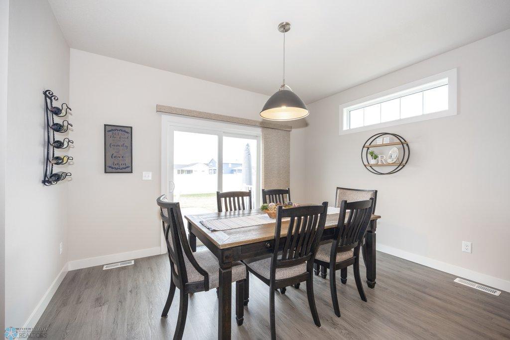 Great dining with transom window