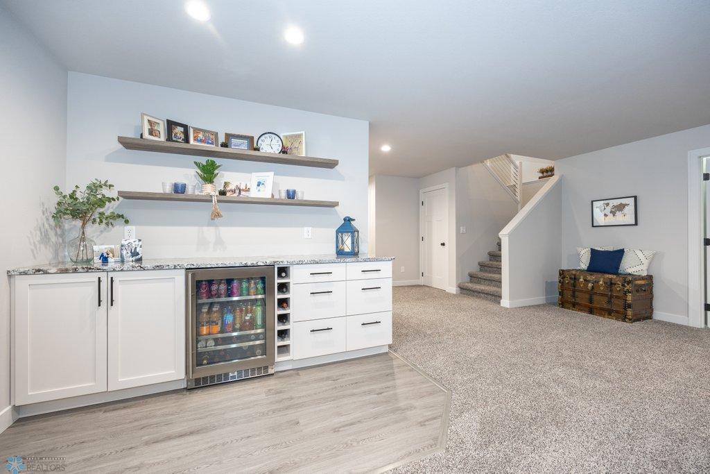 Dry bar with wine fridge