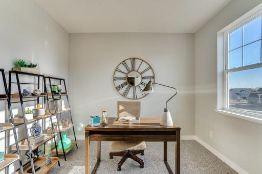 The home's flex room can be used as an office space, which is just one of several possible ways to utilize the space - including a play room for little ones, a formal dining room or just another place to relax. *PHOTO OF A MODEL. SELECTIONS MAY VARY.