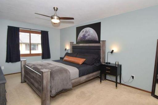 Huge primary bedroom easily accommodates a king sized bed