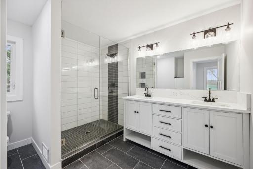Private Owner's Bathroom - Tiled floor, Tiled shower, new vantity, Granite counter tops