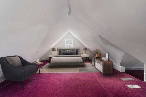 An attic that can be used for storage or living space - virtual staging