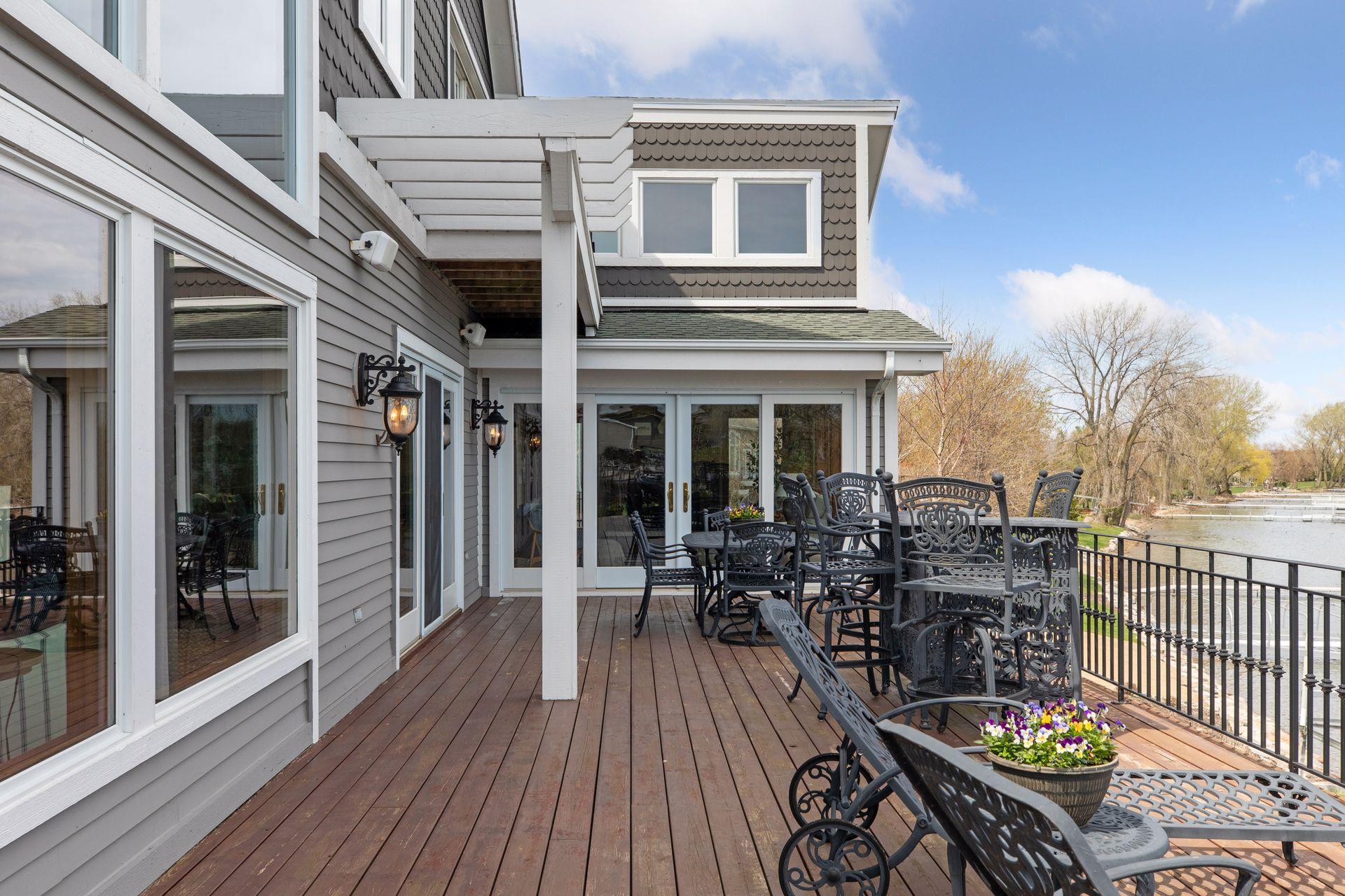 Large space for abundance of patio furniture. Two patio door walkouts from main level.