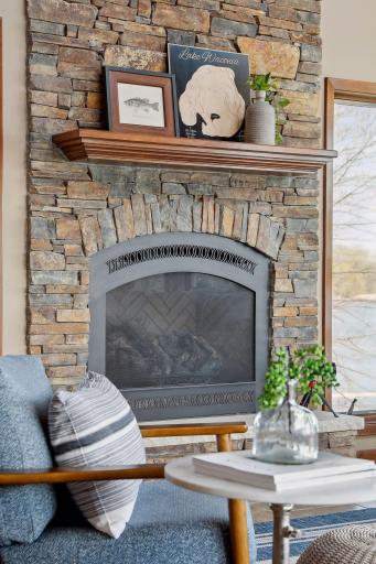3 fireplaces throughout accented by beautiful stone!