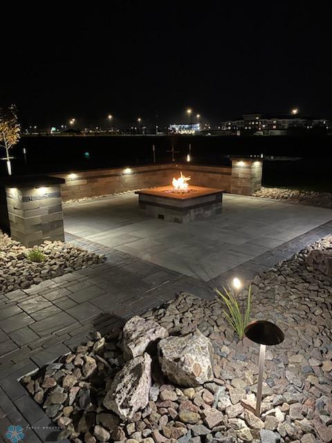 Patio with fire area