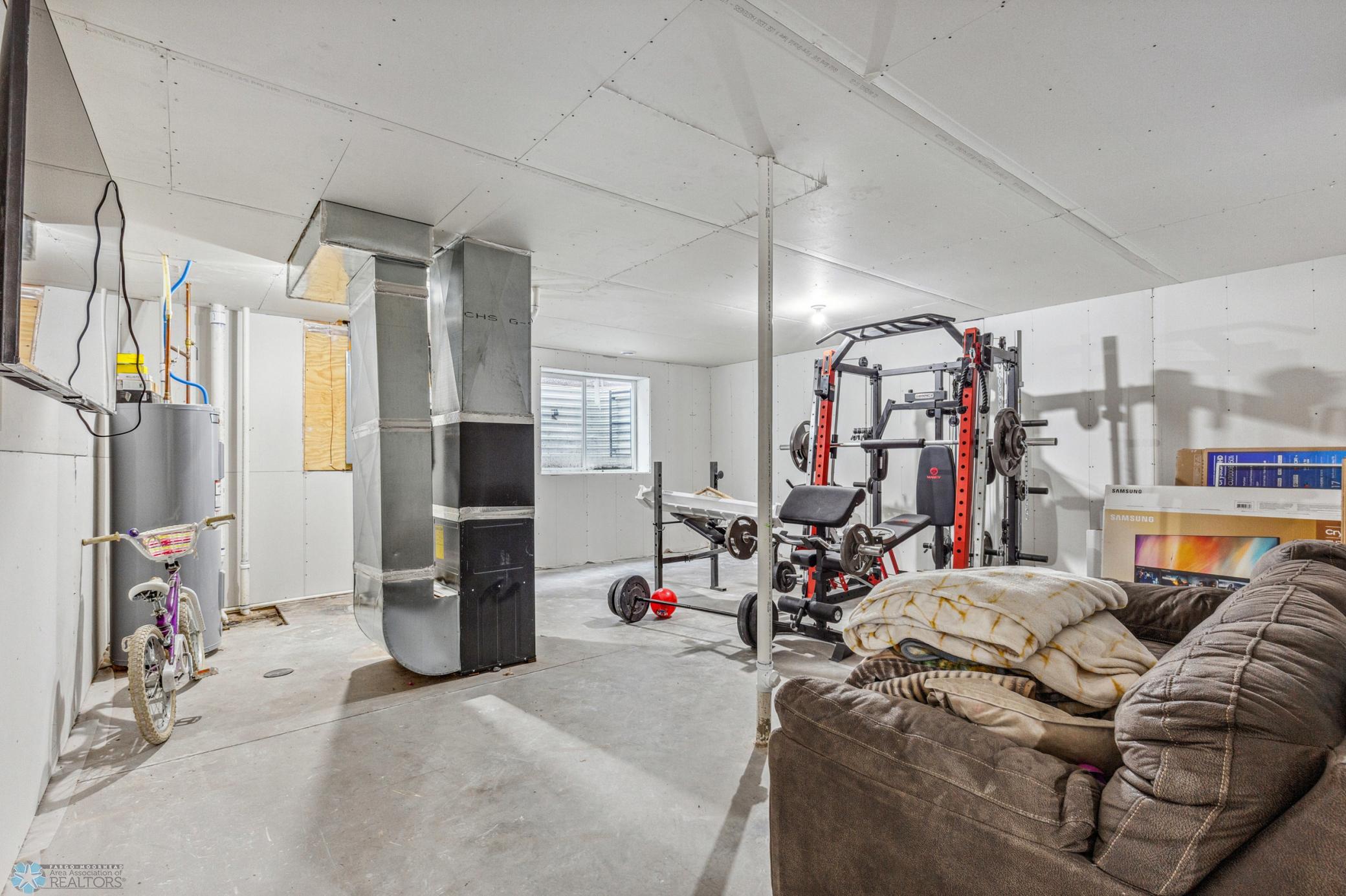 Basement utility area + storage