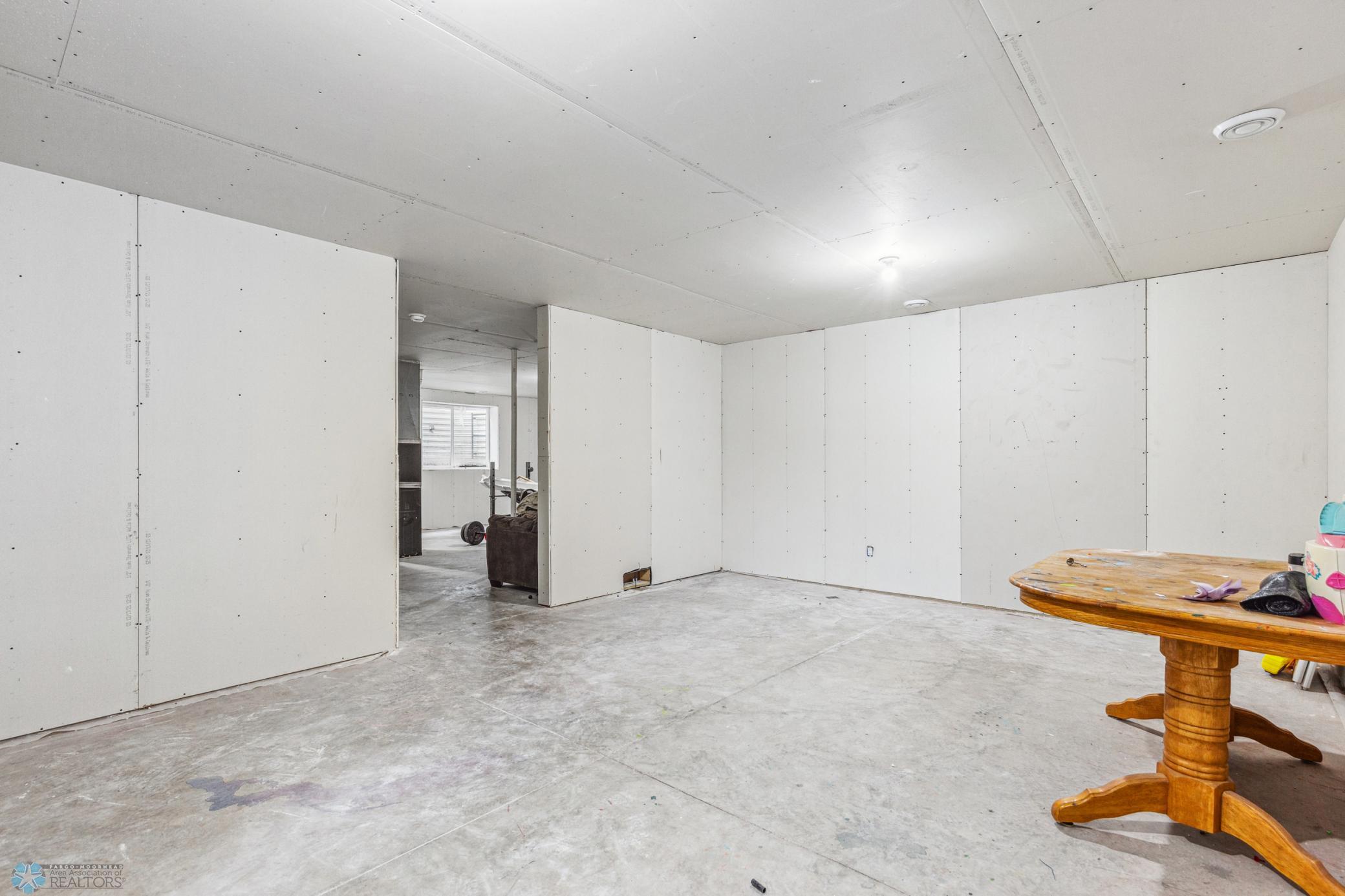 Basement partially finished