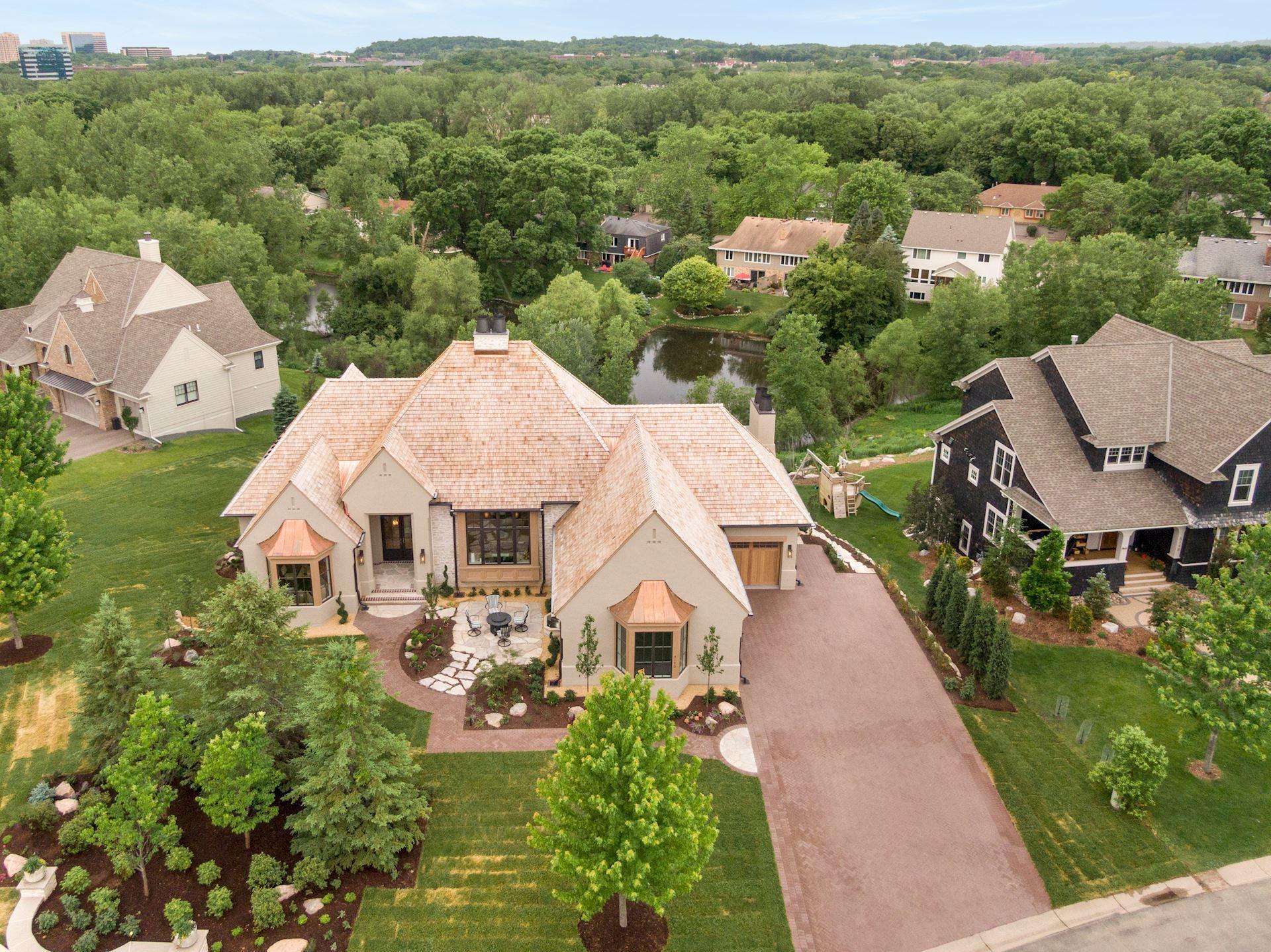 Paver Driveway, front patio with water feature