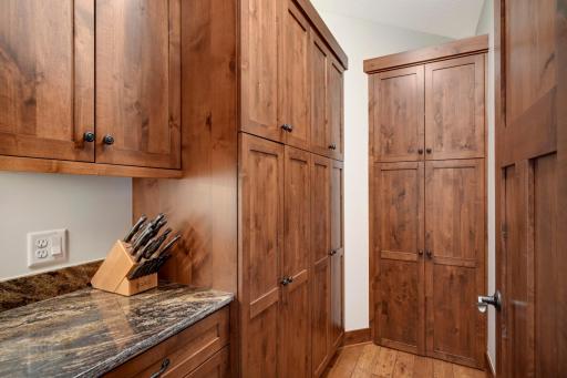 Huge pantry off of the kitchen has ample storage.