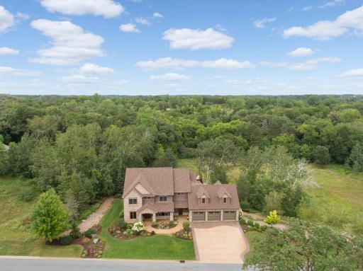 Aerial photo of home, located on 2.5 acres.