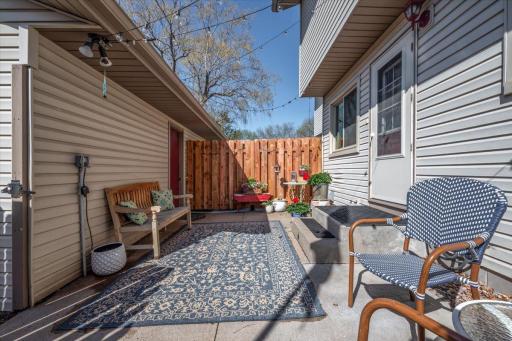You'll love this private courtyard in between the townhouse and garage.