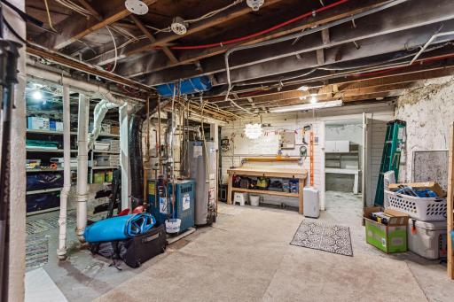 A clean, dry basement offers lots of storage space and room for a workshop and/or hobby area.