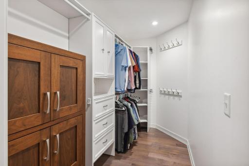 Walk-in portion of the primary bedroom closet suite