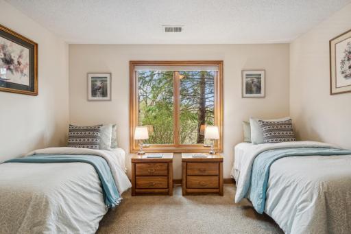 Enjoy the whimsical view from this bedroom too! This room also features XL casement windows and Hunter Douglas honeycomb shades! It also has an 8'x3' walk-in closet!!