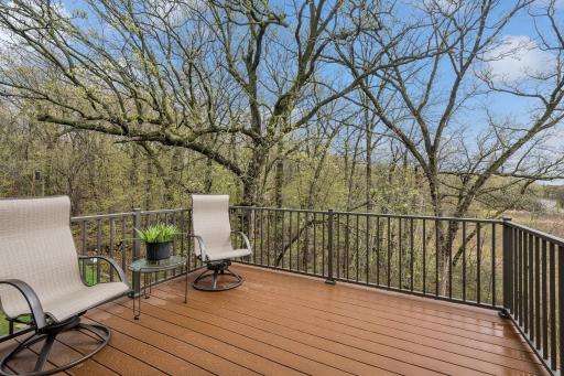 This 10 x 10 deck was professionally rebuilt in 2021 with Trex decking and aluminum railings. Imagine having your morning coffee here everyday! Yowzers!