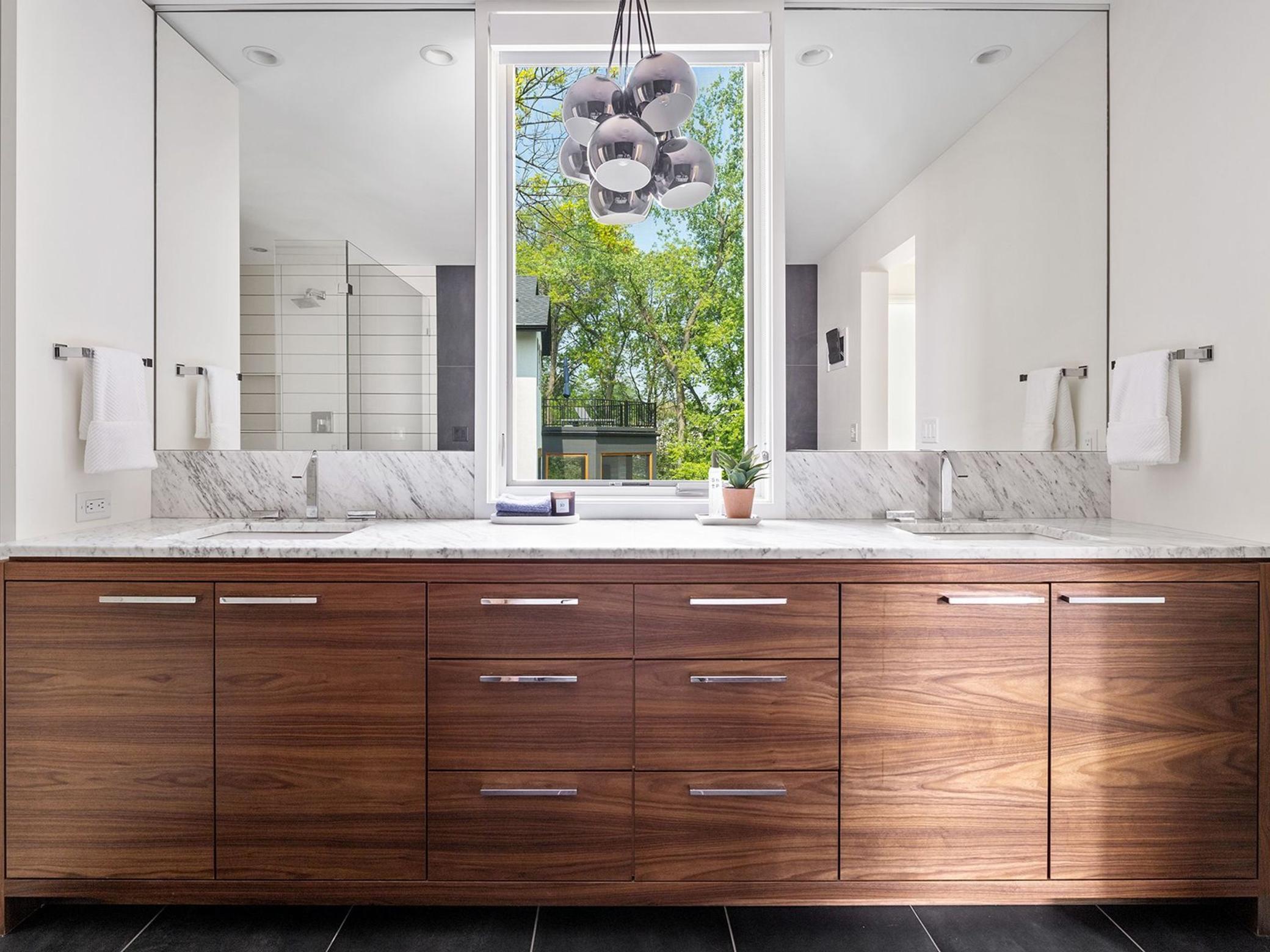 Primary bath double vanity.