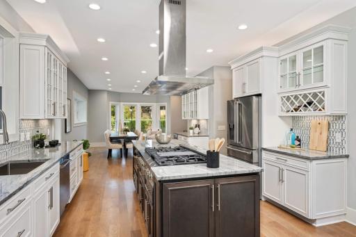 High-end appliances in this open-concept kitchen.