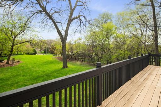 Along the entire back of the house you'll find the deck that connects your indoor space to the outdoors