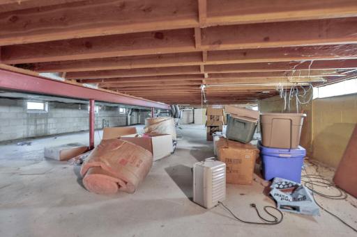 Lower level is a 4-foot high 2000 sq ft crawl space. Plenty of room for storage and utilities.