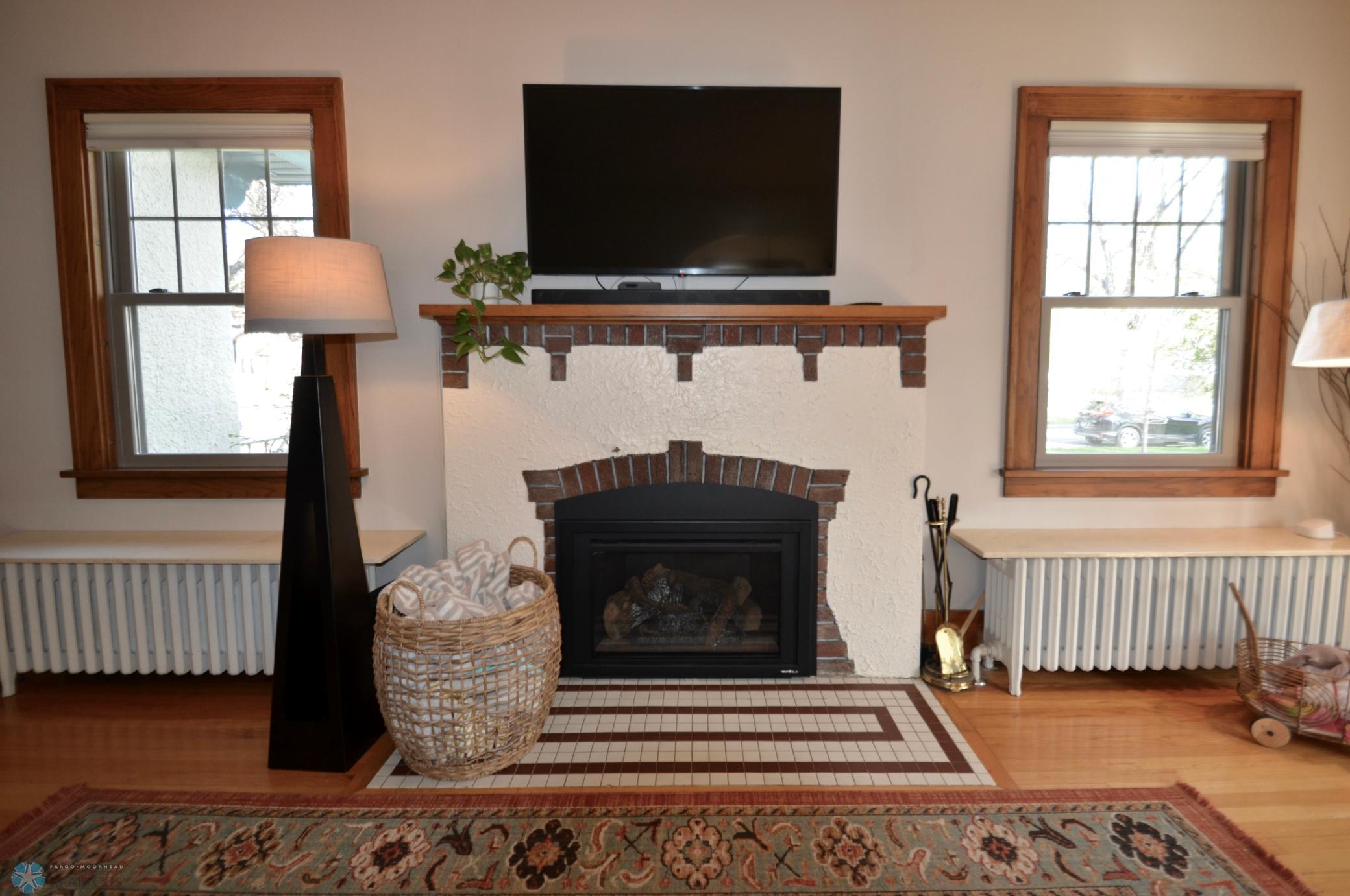 Fireplace converted to gas