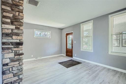 Gray walls paired with stylish white trim!