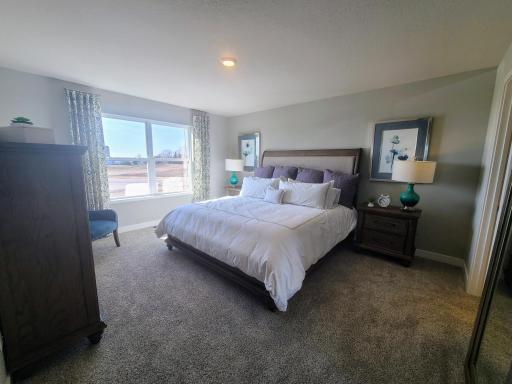 Owner's suite is large enough for a King bed and more. Photo is of actual home. Colors and options may vary. Ask Sales Agent for details.