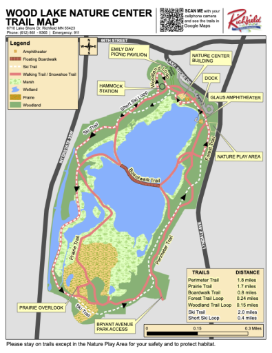 Trail Map of the Wood Lake nature center!