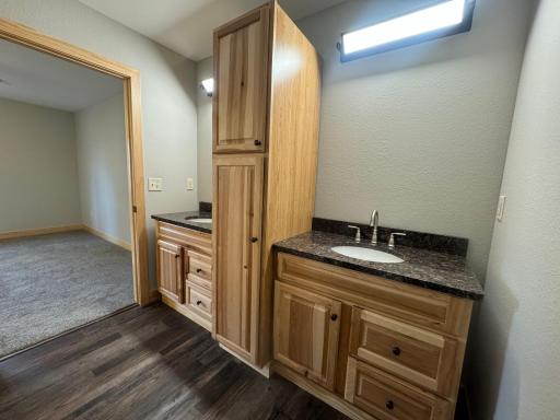 Double Sinks and Shower in Private Bathroom