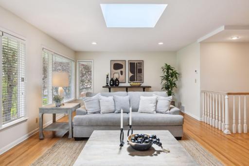 Natural light overflowing into this space through the newly updated skylight
