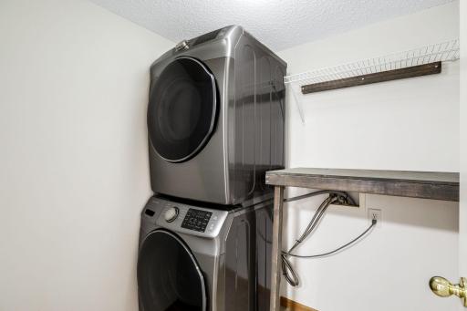 Utility space with stackable washer and dryer