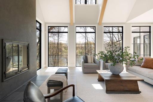 Floor to ceiling windows that fill the living space with light.