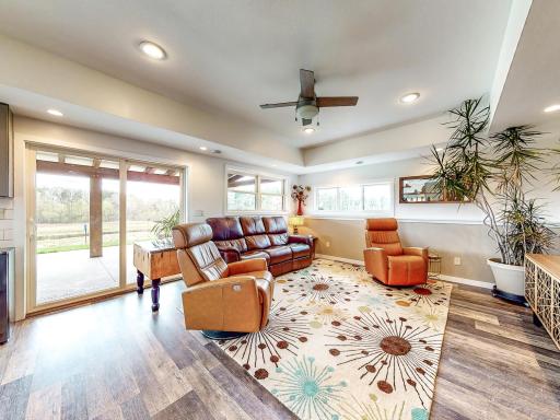 Lower lever family room, with access to a fabulous patio space.