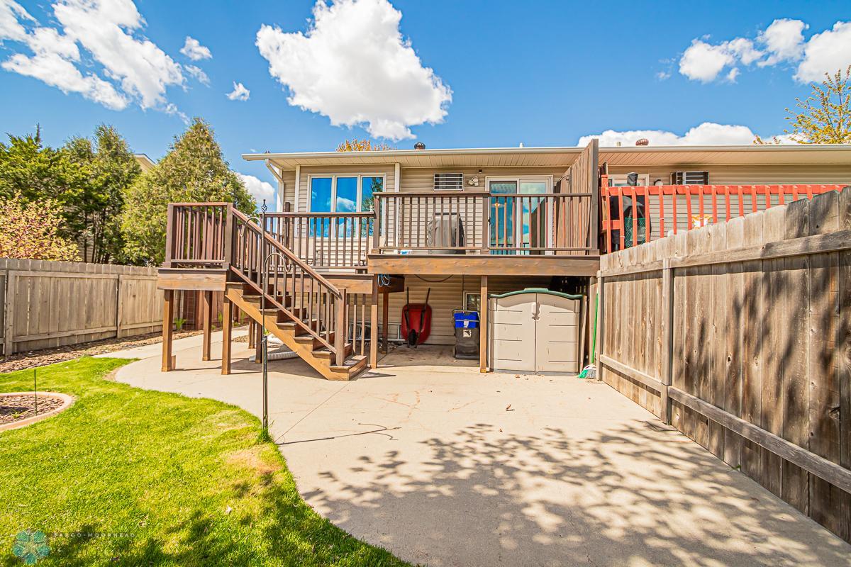 Super large deck plus great patio space!