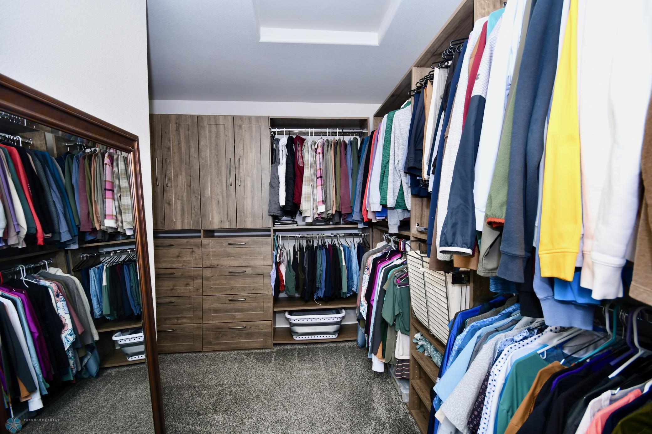 Primary closet with custom shelving
