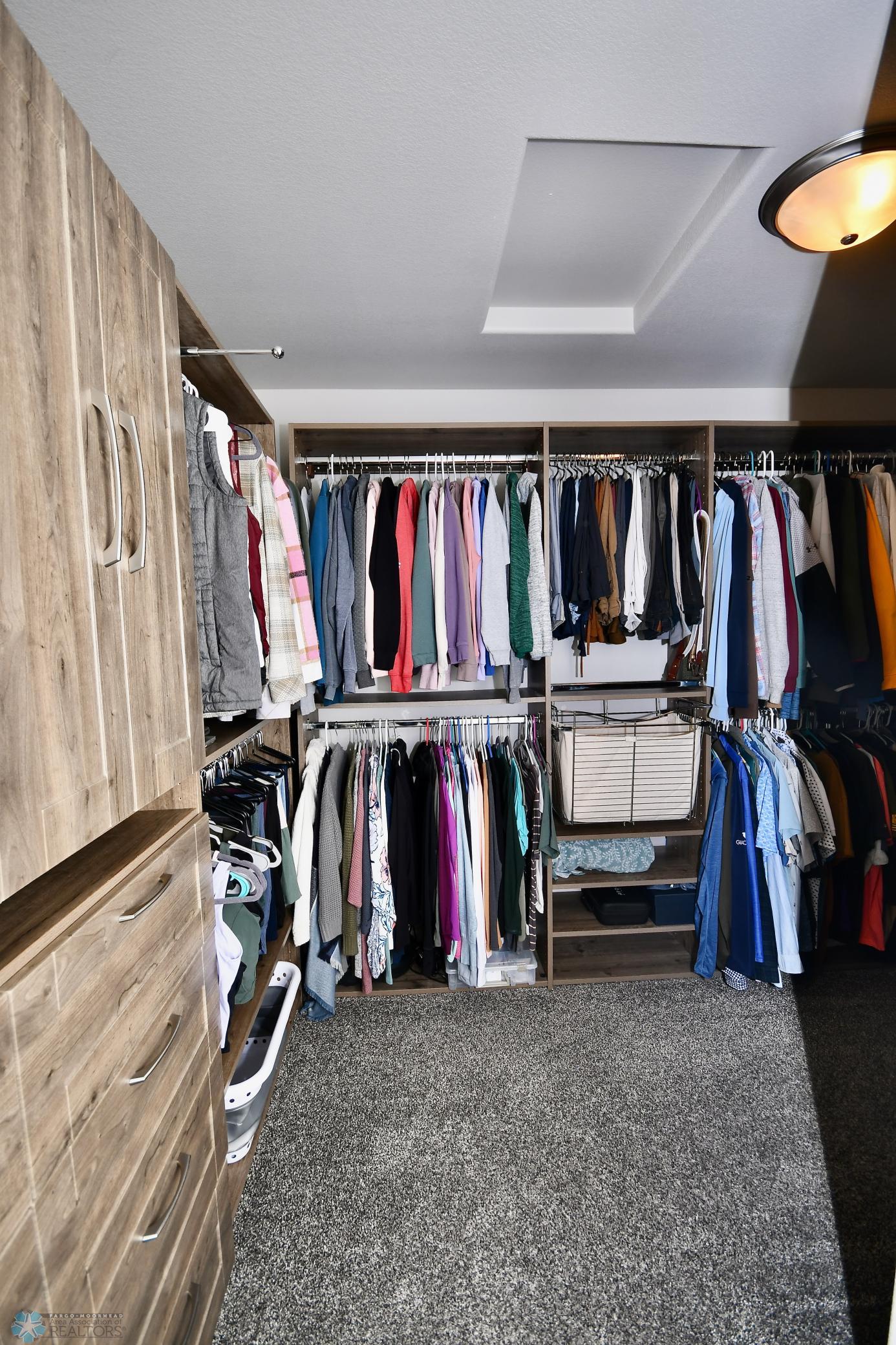 Primary closet with custom shelving