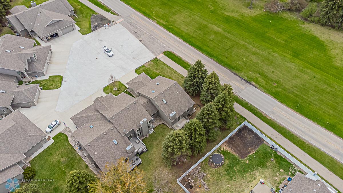 Arial view of back of home