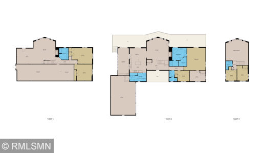 Schematic showing the floor plan of all three levels, sure makes it easy to see the layout and room sizes.